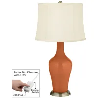 Robust Orange Anya Table Lamp with Dimmer