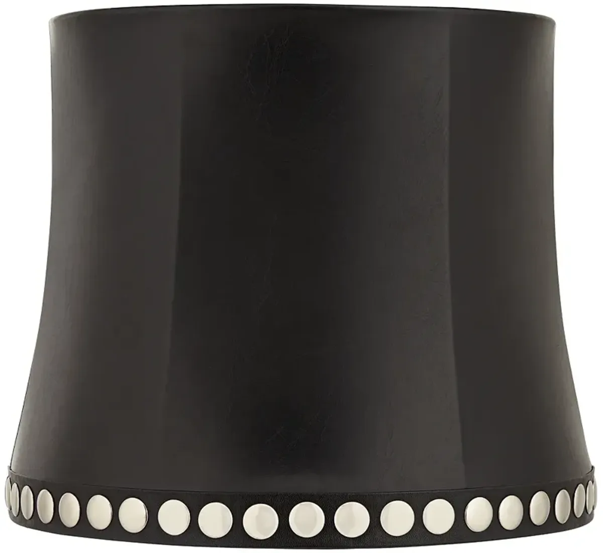 Faux Leather Stud Trim Drum Lamp Shade 12x14x12 (Washer)