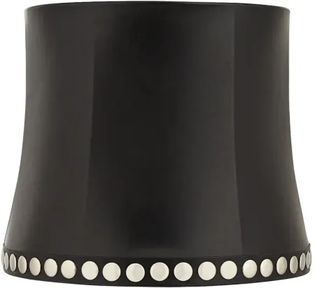 Faux Leather Stud Trim Drum Lamp Shade 12x14x12 (Washer)