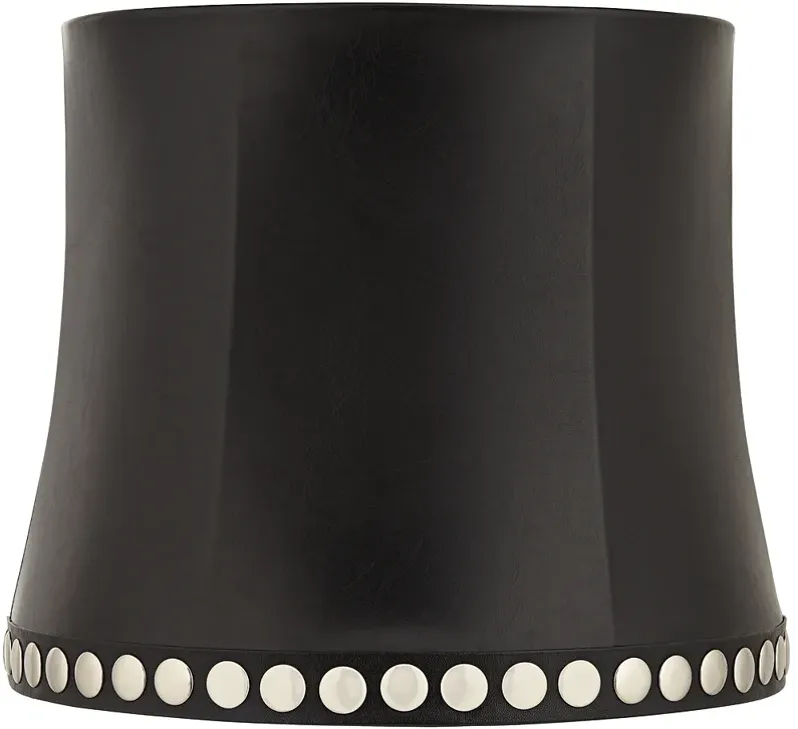 Faux Leather Stud Trim Drum Lamp Shade 12x14x12 (Washer)