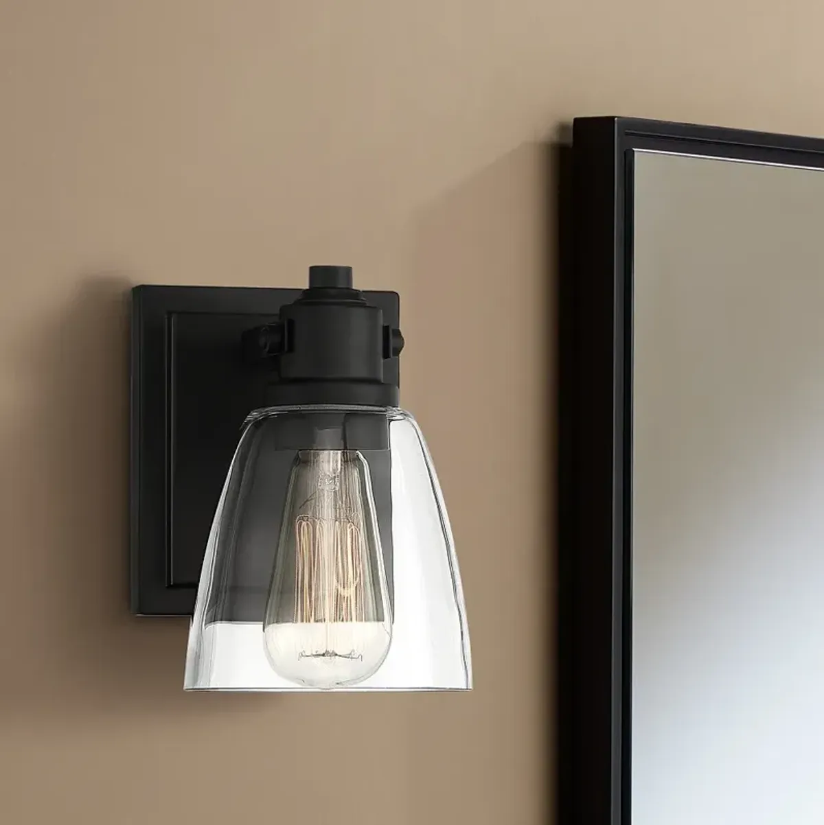 Possini Euro Osborne 7 1/2" High Matte Black Wall Sconce