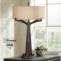 Franklin Iron Works Tremont 31 1/2" Bronze Lamp with Workstation Base