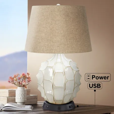 Possini Euro Cosgrove Table Lamp with Dimmer Workstation USB-Plug Base