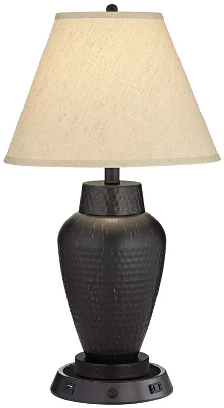 Auburn Bronze Table Lamp with Dimmable USB Workstation Base