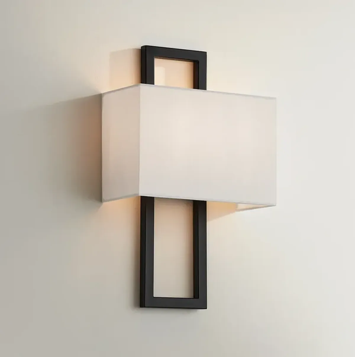 Possini Euro Modena 15 1/2" High Black Rectangular Wall Sconce