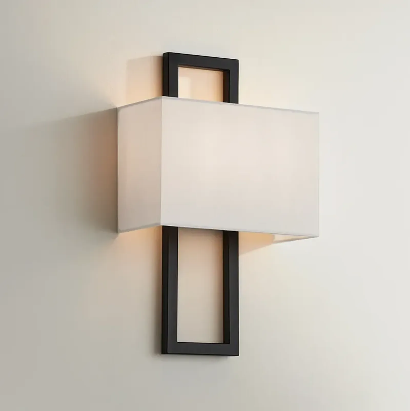 Possini Euro Modena 15 1/2" High Black Rectangular Wall Sconce