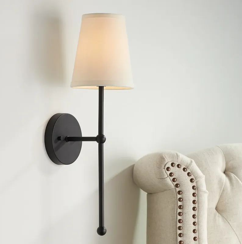 Possini Euro Elena 21" High Matte Black Wall Sconce