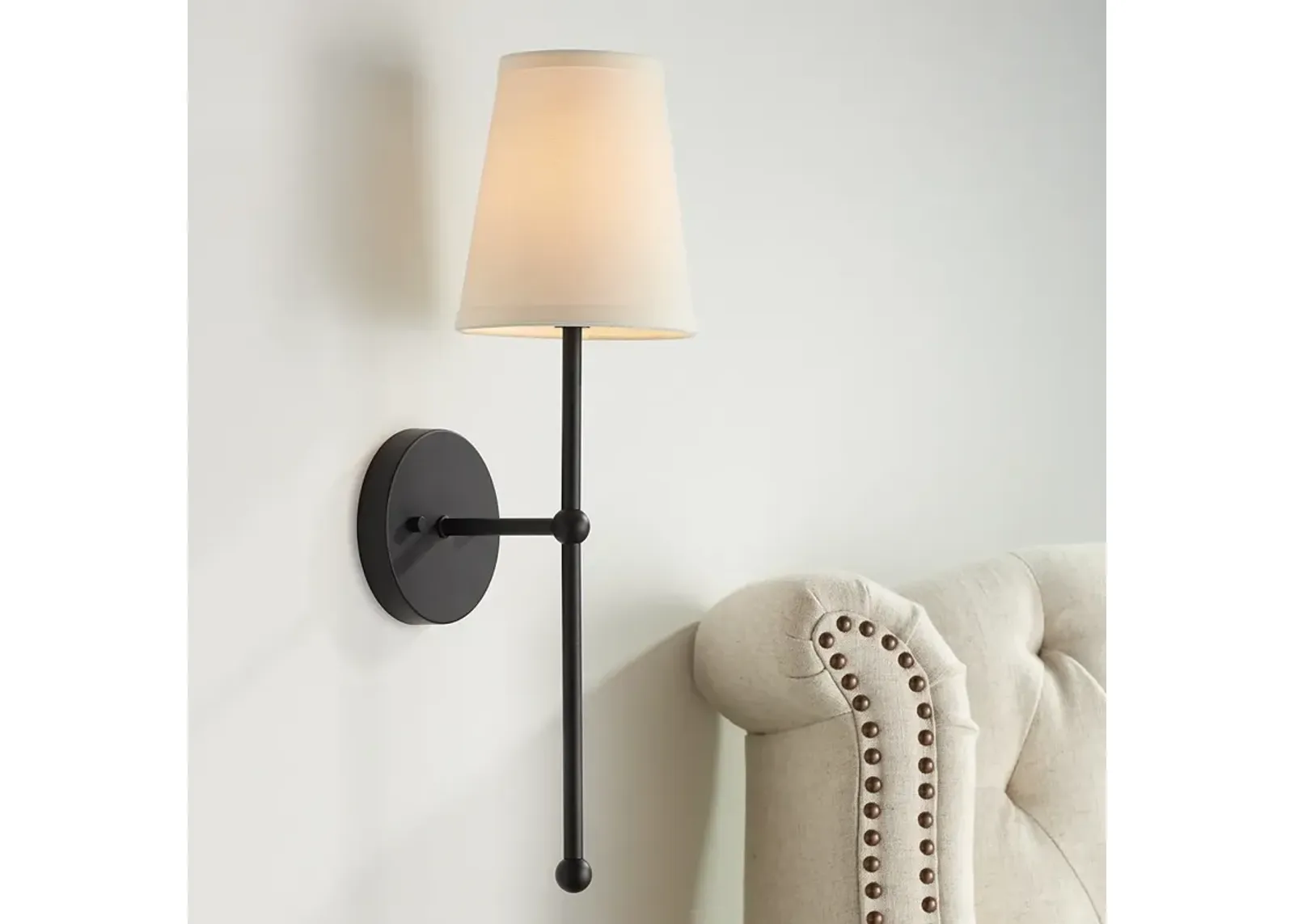 Possini Euro Elena 21" High Matte Black Wall Sconce