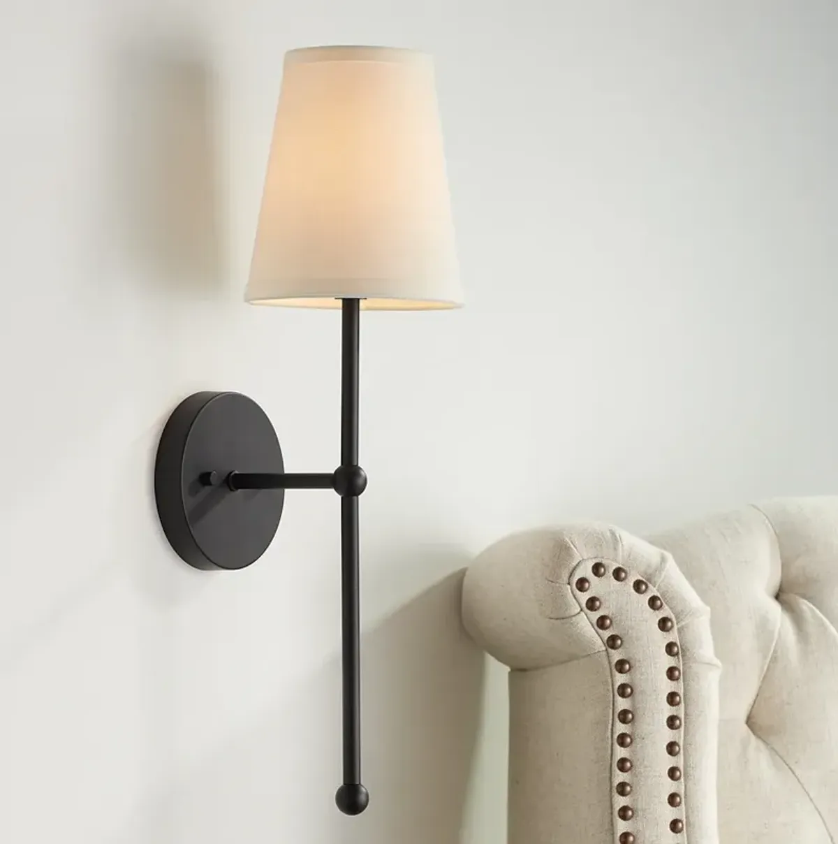 Possini Euro Elena 21" High Matte Black Wall Sconce