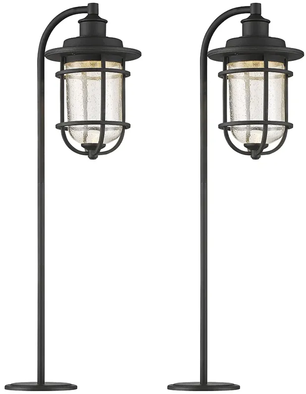 John Timberland Markham 26 1/2" Black LED Path Lights Set of 2