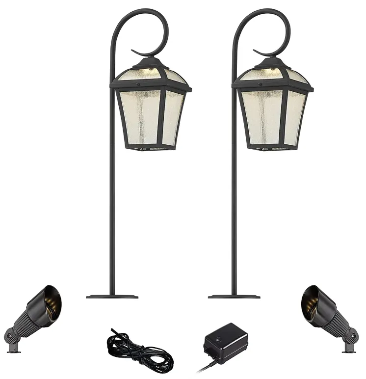 Mosconi Textured Black 6-Piece LED Path and Spot Light Set