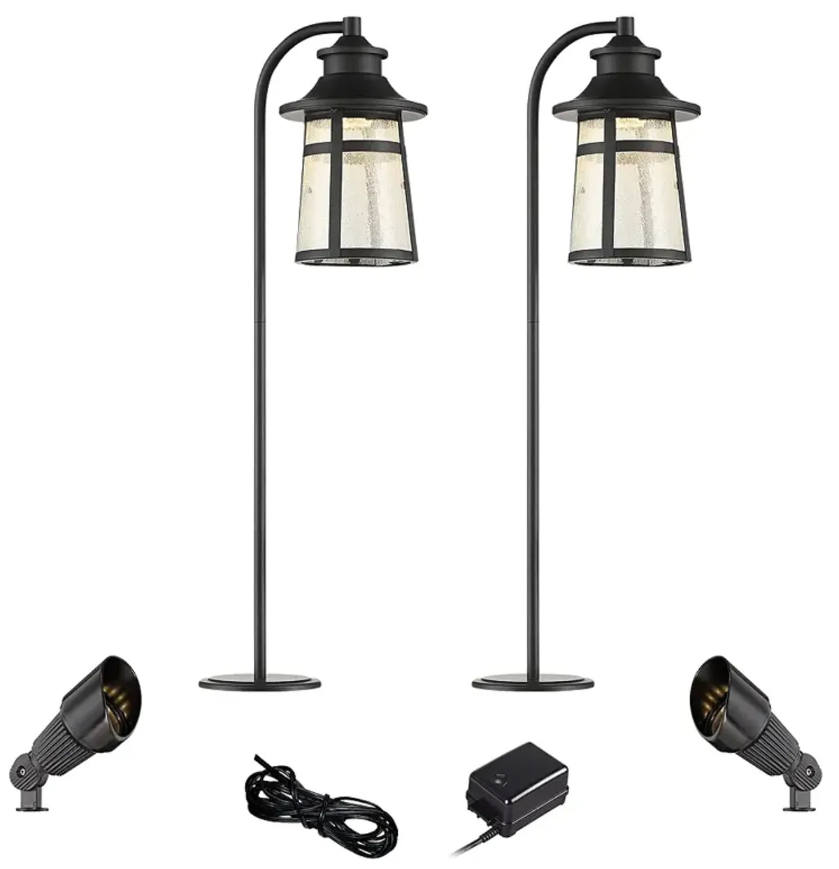 Clement Black 6-Piece LED Landscape Path and Spot Light Set