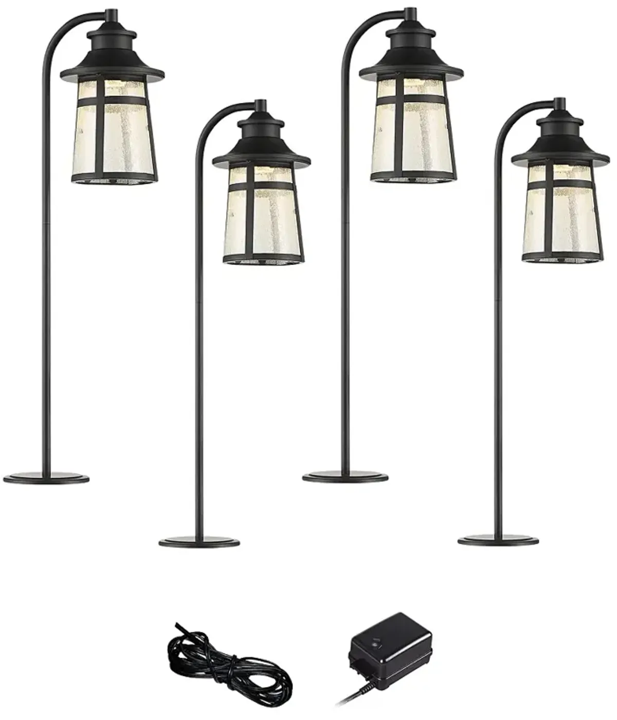 Clement Black 6-Piece LED Landscape Path Light Set