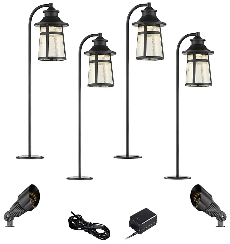 Clement Black 8-Piece LED Landscape Path and Spot Light Set