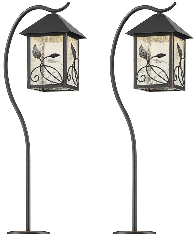 French Garden 27"H Bronze LED Landscape Path Lights Set of 2