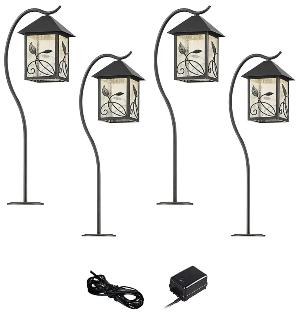 French Garden Bronze 6-Piece LED Landscape Path Light Set