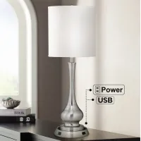 Possini Euro Modern Gourd Table Lamp with Dimmable USB Workstation Base