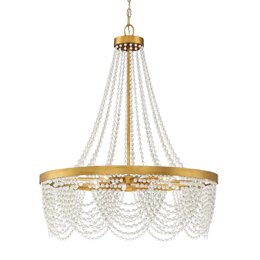 Crystorama Fiona 27" Wide Antique Gold 4-Light Chandelier