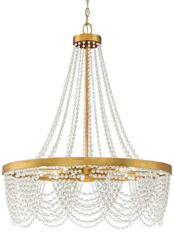 Crystorama Fiona 27" Wide Antique Gold 4-Light Chandelier