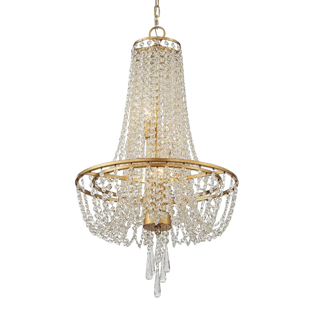 Crystorama Arcadia 18" Wide Antique Gold Crystal Chandelier