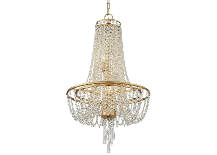 Crystorama Arcadia 18" Wide Antique Gold Crystal Chandelier