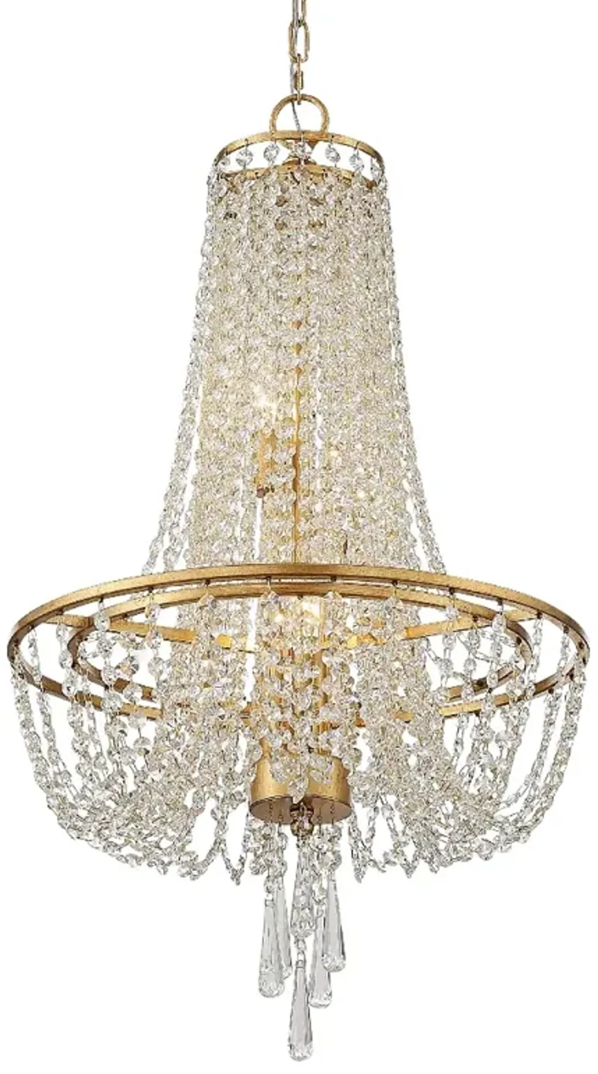 Crystorama Arcadia 18" Wide Antique Gold Crystal Chandelier