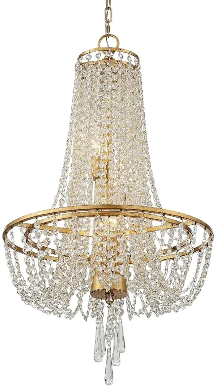 Crystorama Arcadia 18" Wide Antique Gold Crystal Chandelier