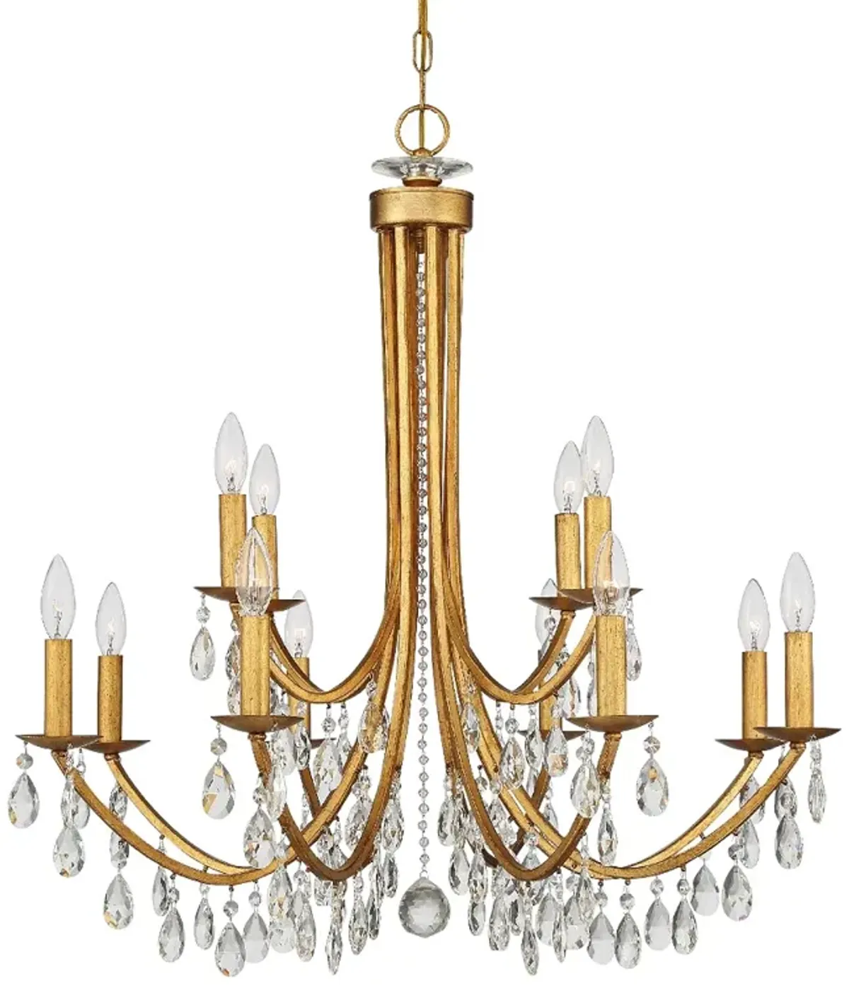 Crystorama Bridgehampton 32" Wide Gold 12-Light Chandelier