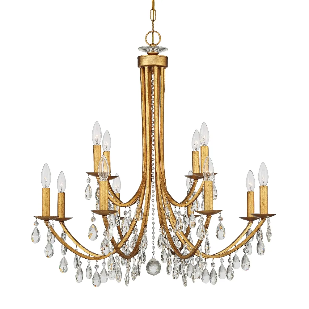 Crystorama Bridgehampton 32" Wide Gold 12-Light Chandelier