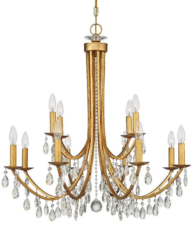 Crystorama Bridgehampton 32" Wide Gold 12-Light Chandelier