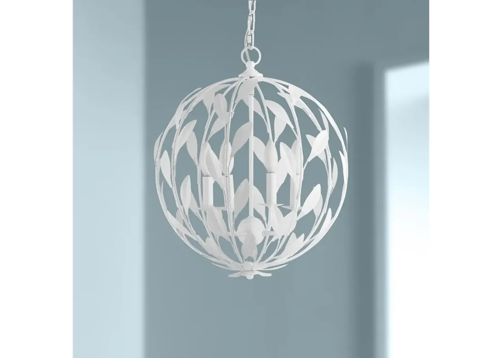 Crystorama Broche 16" Wide Matte White 4-Light Pendant Light