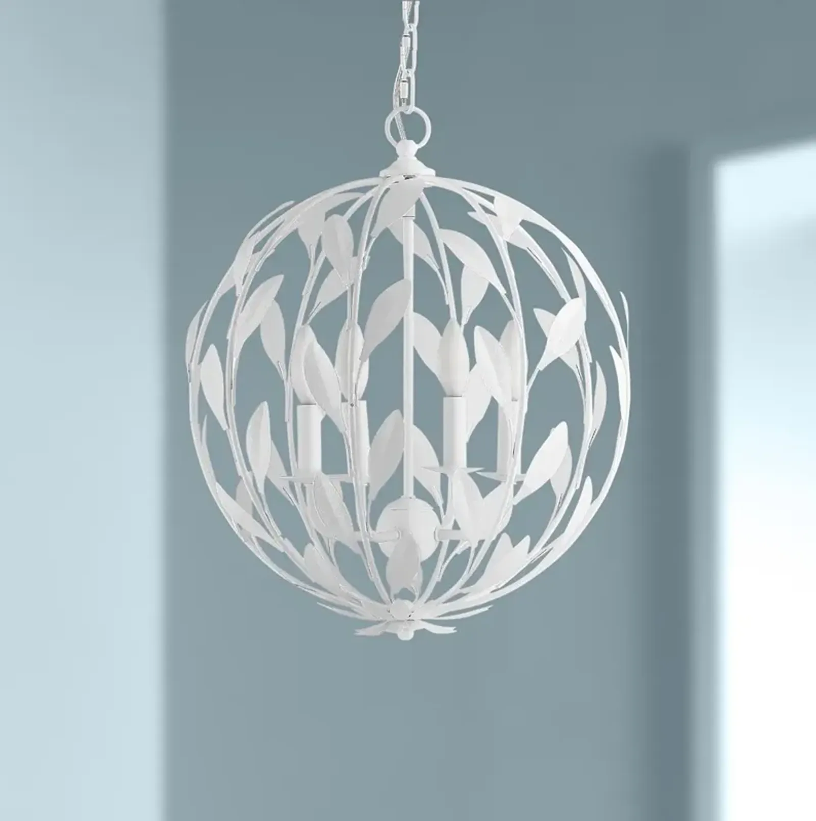 Crystorama Broche 16" Wide Matte White 4-Light Pendant Light