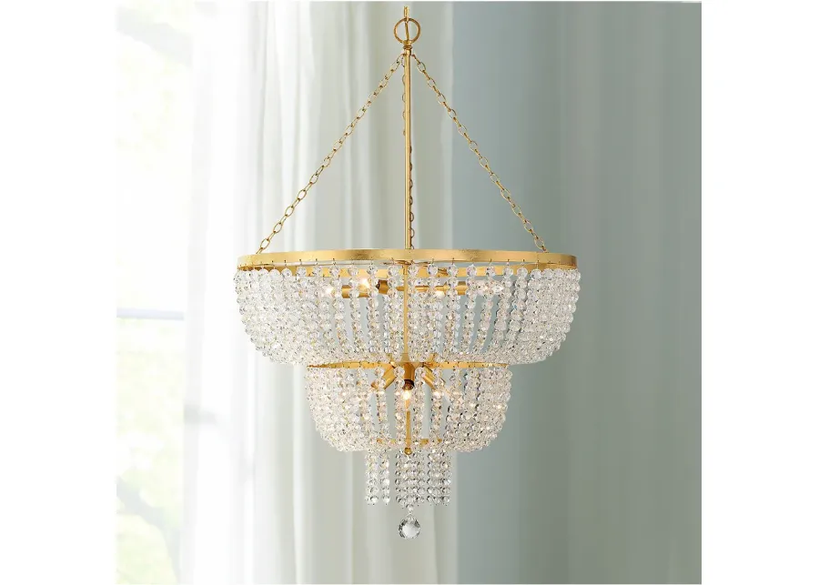 Crystorama Rylee 24 3/4" Wide Antique Gold Chandelier