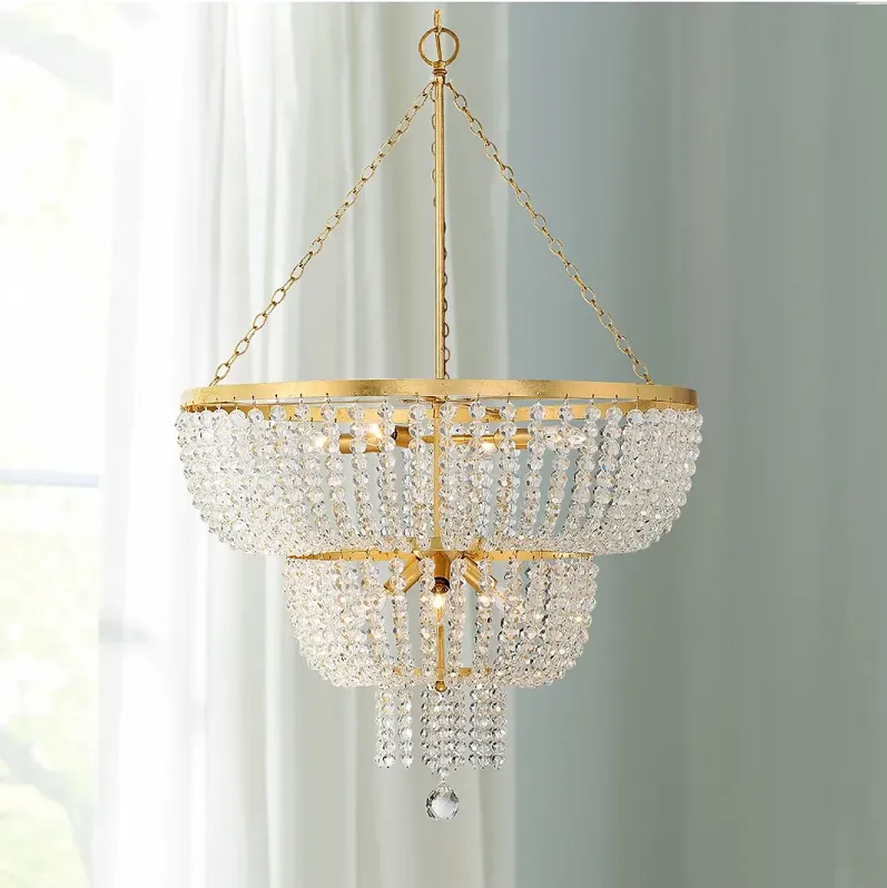 Crystorama Rylee 24 3/4" Wide Antique Gold Chandelier