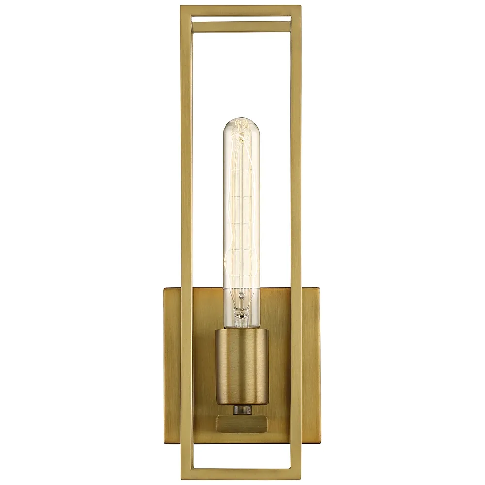 Quoizel Leighton 13 3/4" High Weathered Brass Wall Sconce