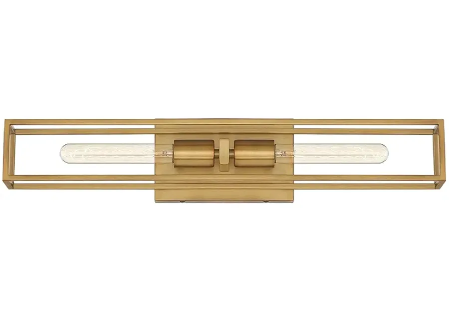 Quoizel Leighton 24" Wide Weathered Brass 2-Light Bath Light