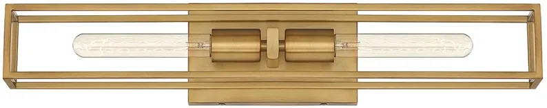 Quoizel Leighton 24" Wide Weathered Brass 2-Light Bath Light