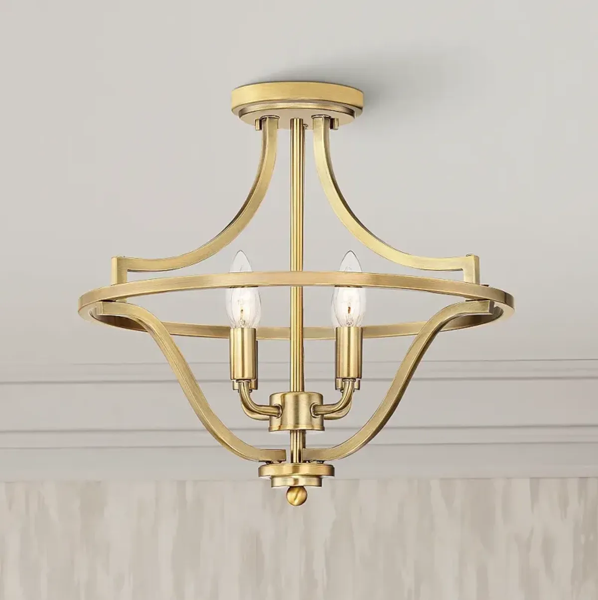 Quoizel Harvel 16" Wide Weathered Brass 4-Light Ceiling Light