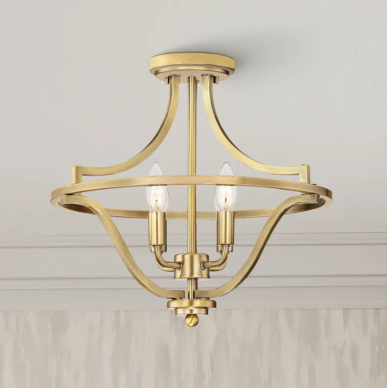 Quoizel Harvel 16" Wide Weathered Brass 4-Light Ceiling Light