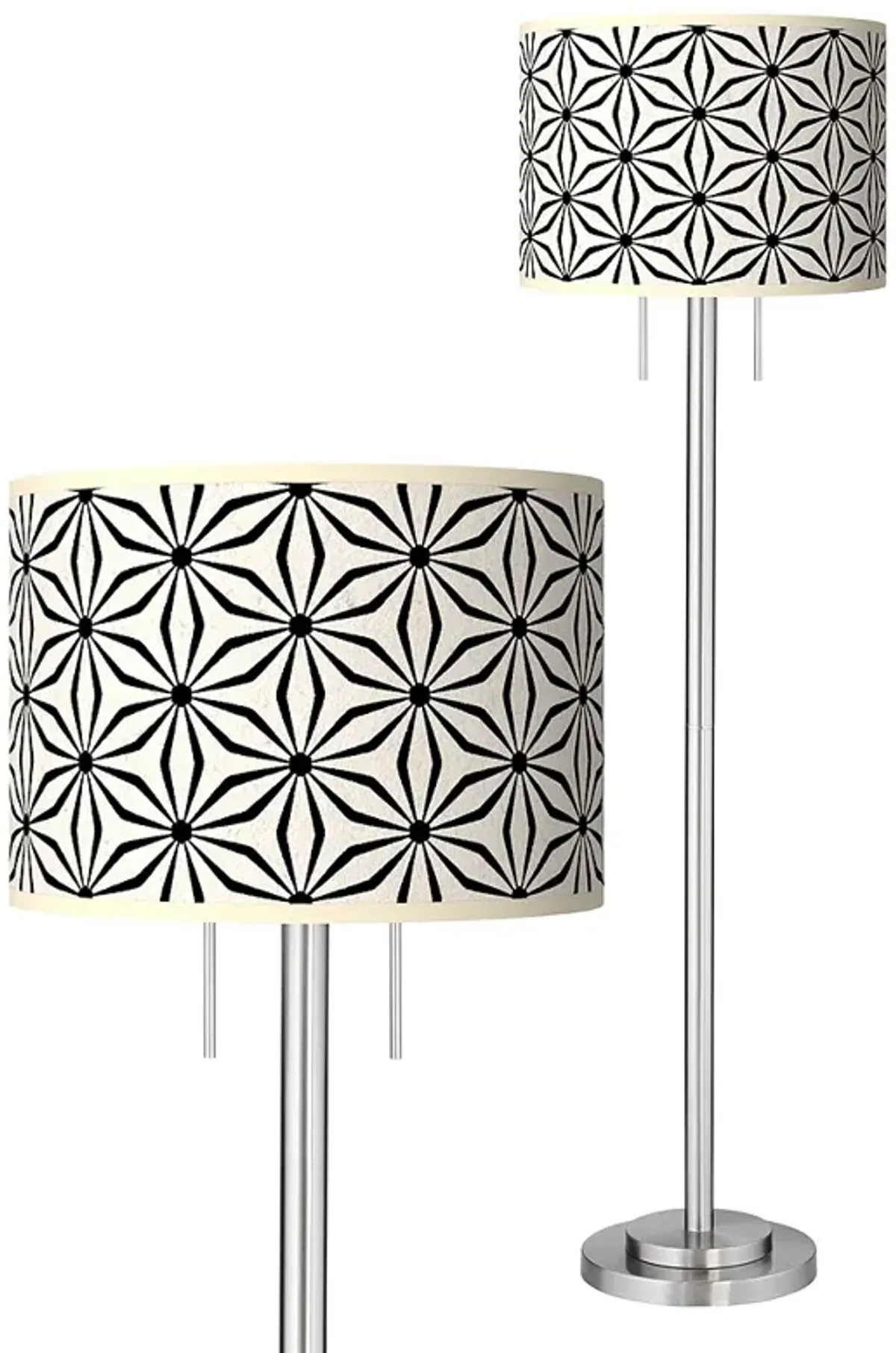 Kaleidoscope Flowers Giclee Brushed Nickel Garth Floor Lamp