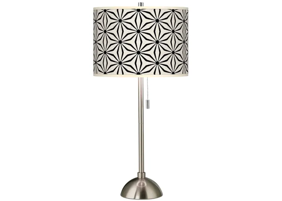 Kaleidoscope Flowers Giclee Brushed Nickel Table Lamp