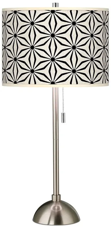 Kaleidoscope Flowers Giclee Brushed Nickel Table Lamp