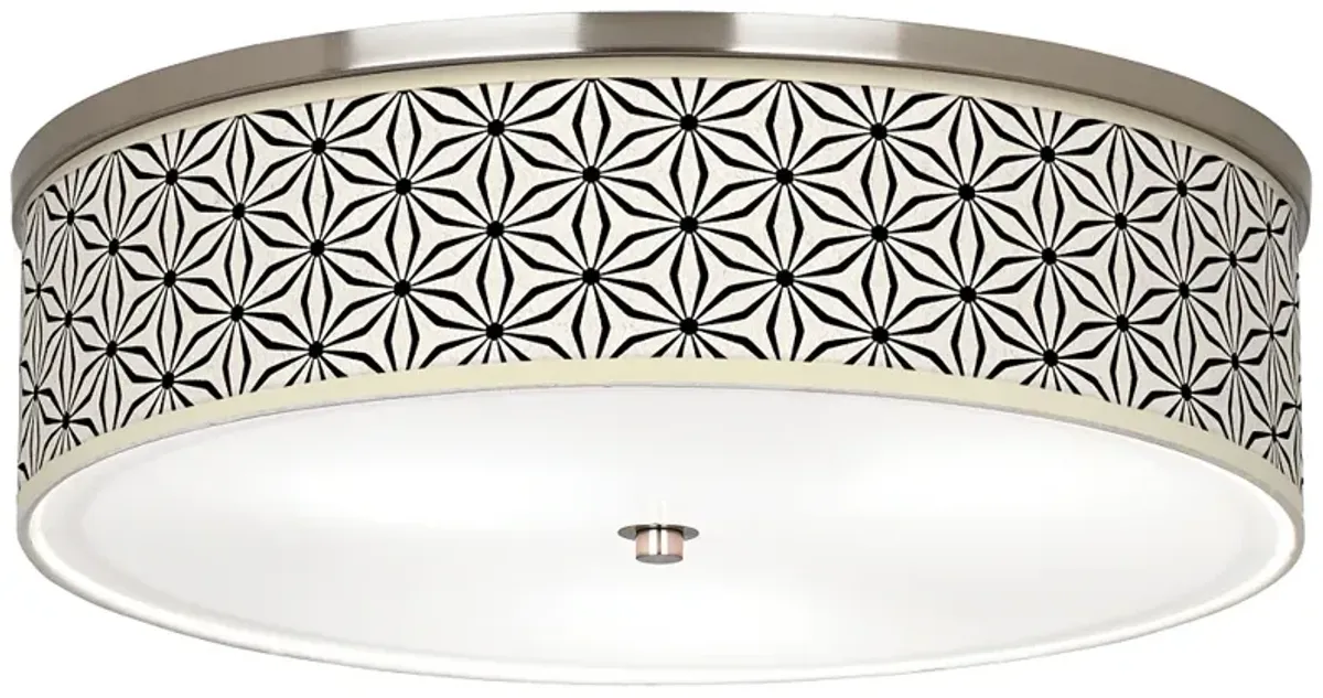 Kaleidoscope Flowers Giclee Nickel 20 1/4" Wide Ceiling Light