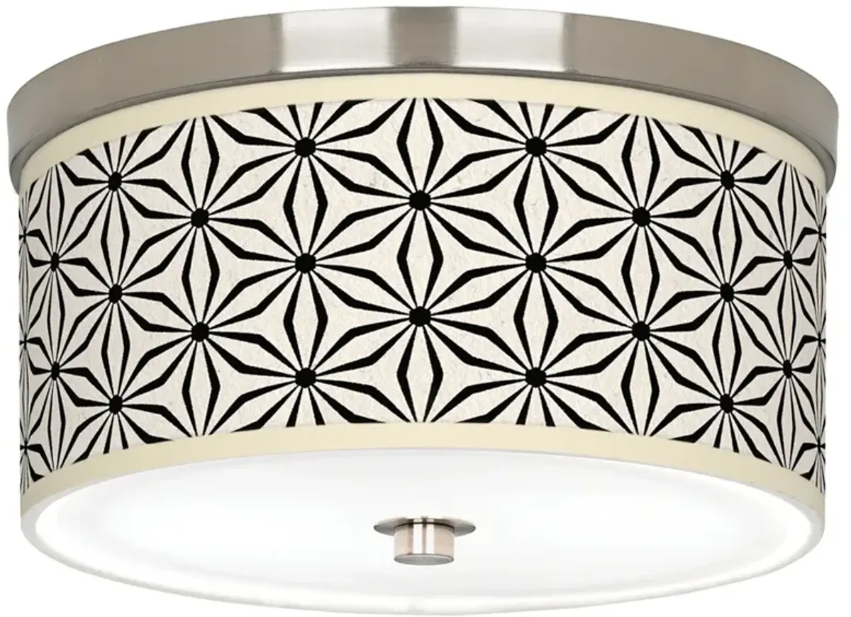 Kaleidoscope Flowers Giclee Nickel 10 1/4" Wide Ceiling Light