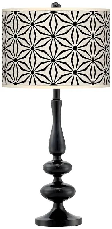 Giclee Gallery Paley 29" Kaleidoscope Flowers Shade Black Table Lamp