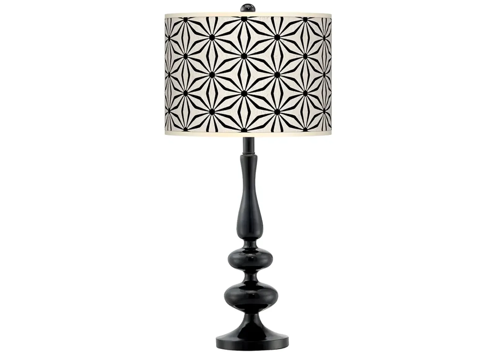 Giclee Gallery Paley 29" Kaleidoscope Flowers Shade Black Table Lamp