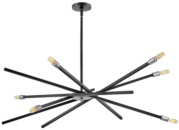 Hinkley Archer 42 1/2" Satin Black 6-Light Modern Sputnik Chandelier