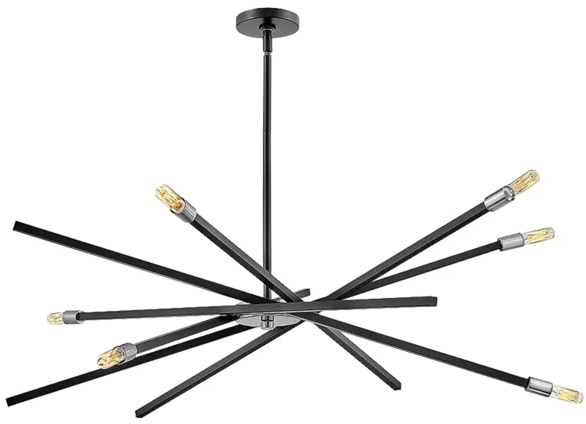 Hinkley Archer 42 1/2" Satin Black 6-Light Modern Sputnik Chandelier