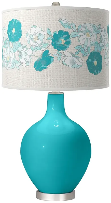 Surfer Blue Rose Bouquet Ovo Table Lamp