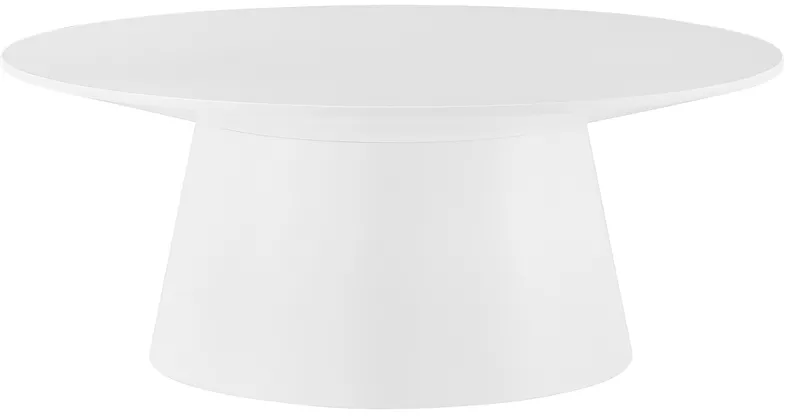 Wesley 35 1/2" Wide White Lacquered Wood Round Coffee Table